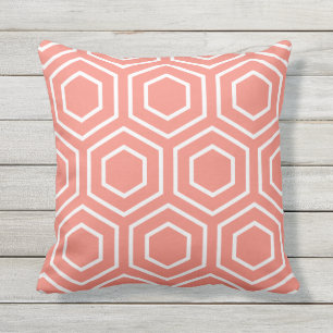 Coussins extérieurs de motif géométrique de corail