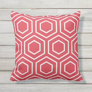 Coussins extérieurs de motif géométrique rouge 