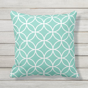 Coussins extérieurs de turquoise - treillis de
