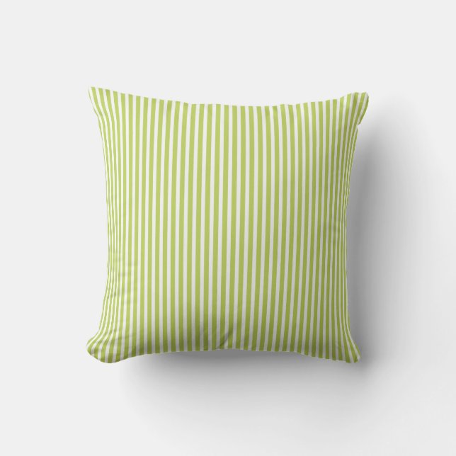 Coussins extérieurs de vert de chaux - rayure (Recto)