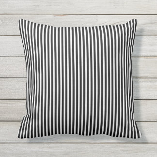 Coussins extérieurs noirs et blancs - rayure