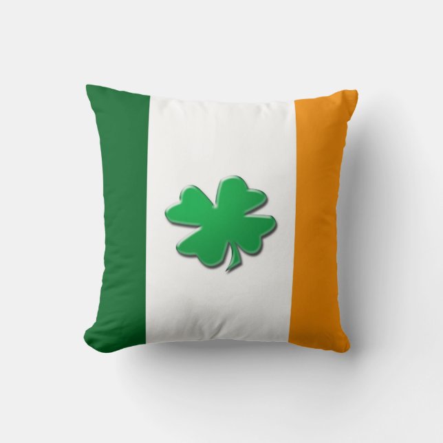 Coussins irlandais de shamrock de drapeau (Recto)