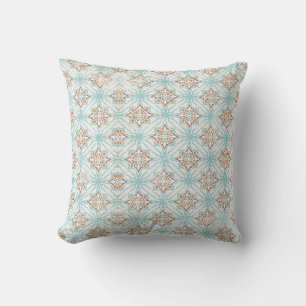 Coussins jetables à motif bleu crème orange
