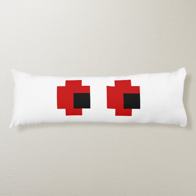 Coussins Longs 8 bits Éffrayants yeux rouges (Devant)