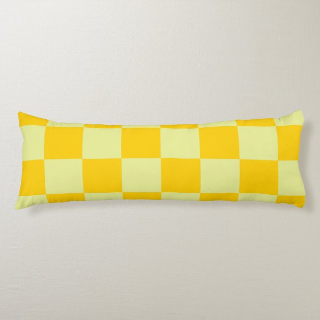 Coussins Longs À damiers jaune En vichy Motif (Devant)