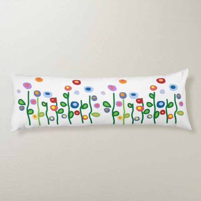 Coussins Longs Abstrait Art nouveau, fleurs design (Dos)