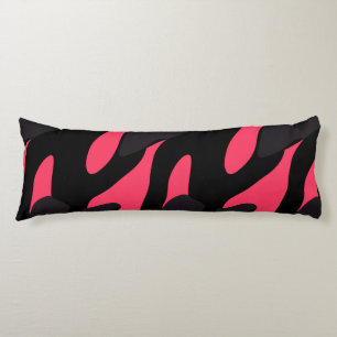 Coussins Longs Abstrait camouflage rose vif, gris et noir