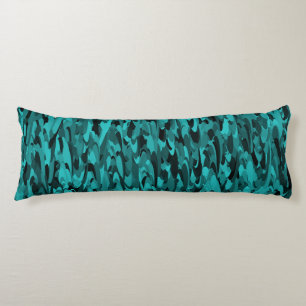 Coussins Longs Abstrait Motif Turquoise Noir