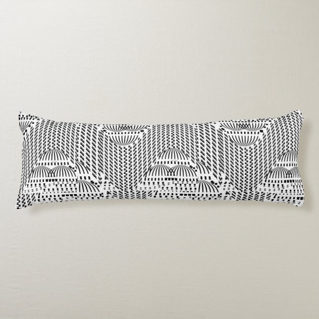 COUSSINS LONGS ACCENT NOIR ET BLANC DOMES (Devant)