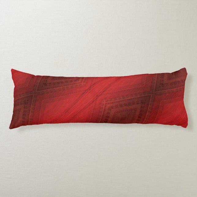 Coussins Longs Acceptation | Motif de Boho Eclectique Rouge (Devant)