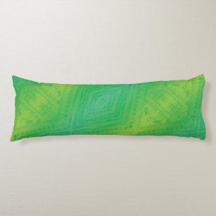 Coussins Longs Acceptation   Motif de Shibori jaune bleu