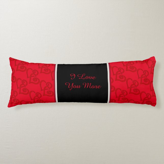 Coussins Longs Aimez-vous Plus Valentines Motif de coeur de jour (Devant)