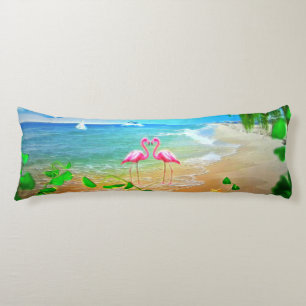 Coussins Longs Amour Flamant rose