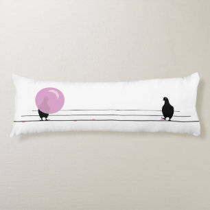 Coussins Longs Amusant mignon Bubble rose Oiseaux de gomme sur un
