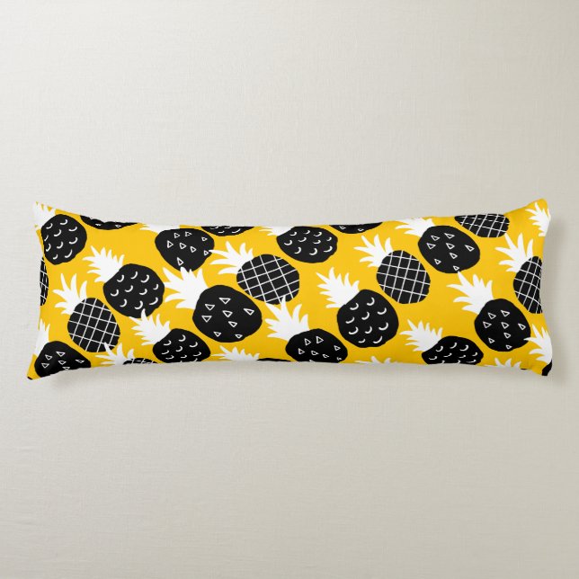 Coussins Longs Ananas noir (Devant)