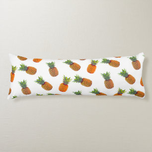 Coussins Longs Ananas sur fond blanc