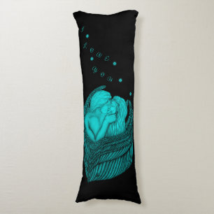Coussins Longs Angels Kissing, noir et vert Design