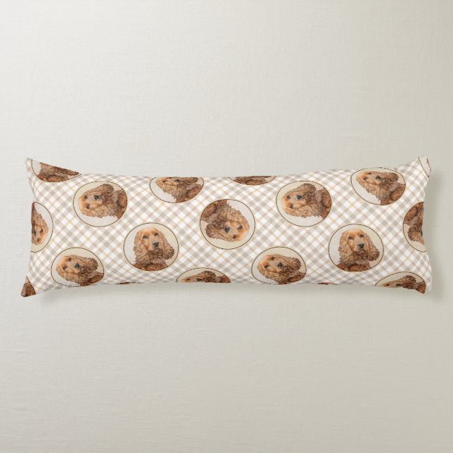 Coussins Longs Anglais Cocker Spaniel Painting Original Chien Art (Devant)