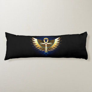 Coussins Longs Ankh or avec ailes