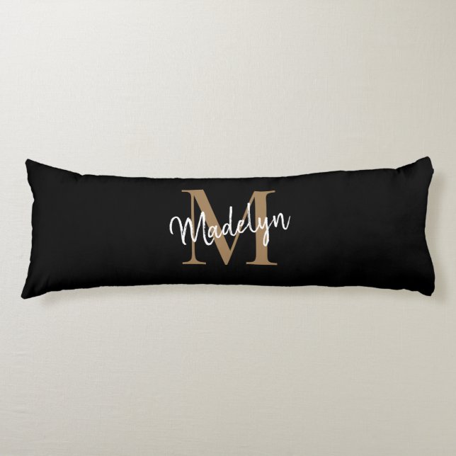 Coussins Longs Anniversaire de mariage en écriture monogramme Or  (Devant)