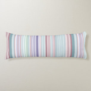 Coussins Longs Aqua, rose et rayures lavande