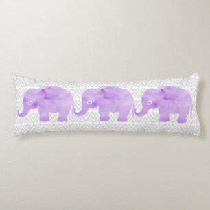 Coussins Longs Aquarelle 3 Eléphants Shibori Primitive Chevron