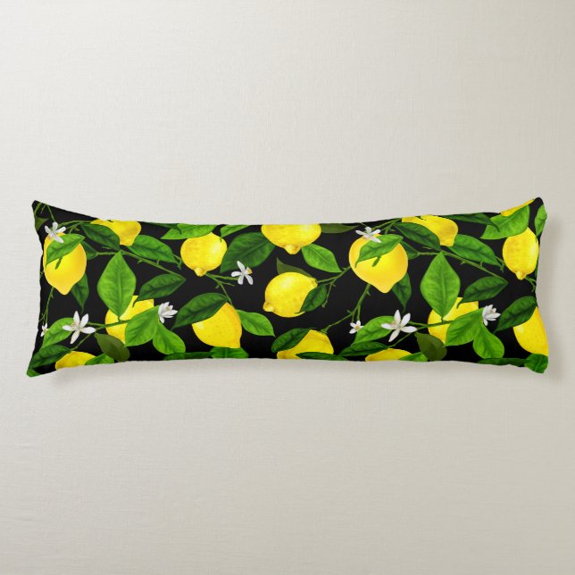 Coussins Longs Aquarelle Citron 2 (Devant)