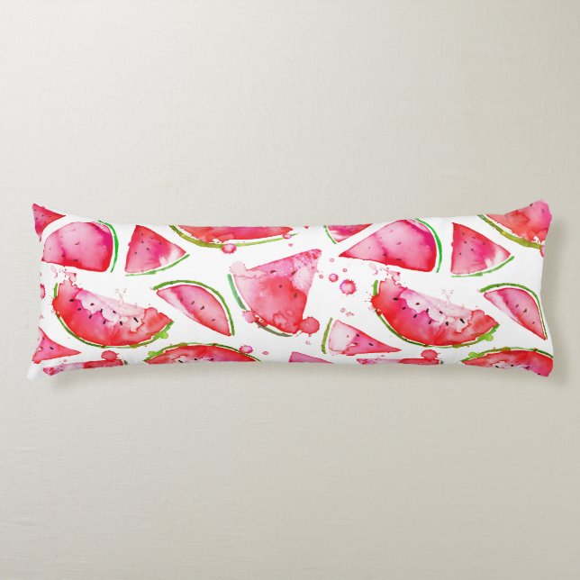 Coussins Longs Aquarelle pastèque 1 (Devant)