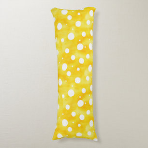 Coussins Longs Aquarelle Polka Dot - Terre Jaune et Blanc (2)