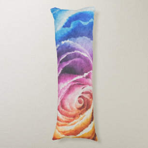 Coussins Longs Aquarelle Rose arc-en-ciel