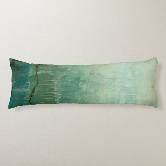 Coussins Longs Aquarelle verte contemporaine (Devant)