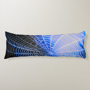Coussins Longs Araignée bleue noire effrayante et sinistre