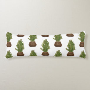 Coussins Longs Arbre de Noël moderne rustique aquarelle de fêtes