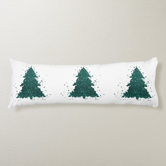 Coussins Longs Arbre de Noël Moody | Dark Midnight Turquoise Spla (Devant)