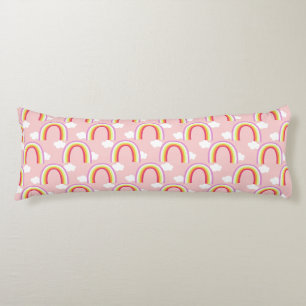 Coussins Longs Arc-en-ciel avec rose nuage
