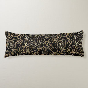 Coussins Longs Argent d'or noir moderne