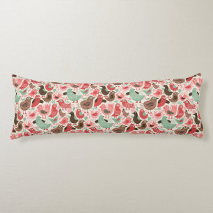 Coussins Longs arrière - plan avec les oiseaux mignons