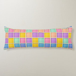 Coussins Longs 🎨 Art de style home vibrant à grille géométrique