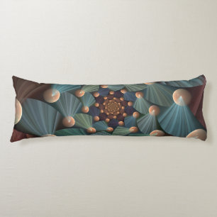 Coussins Longs Art Fractal Moderne Avec Profondeur Brown Ardoise 