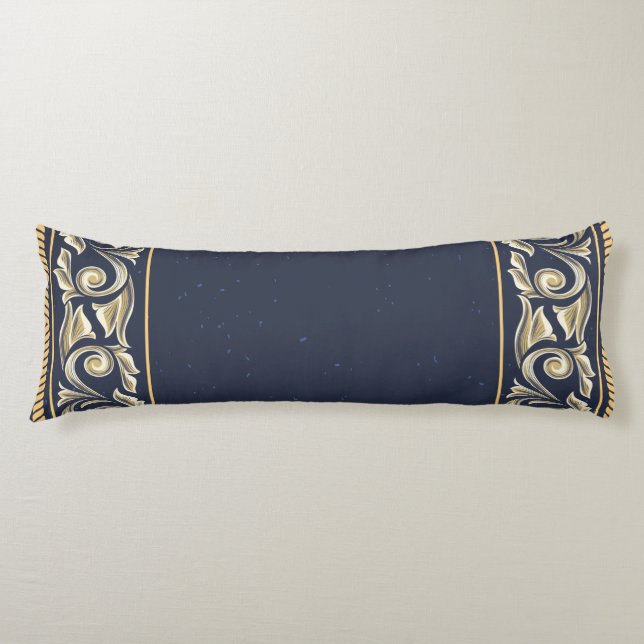Coussins Longs Art nouveau, bleu marine, or, antique, belle époqu (Devant)