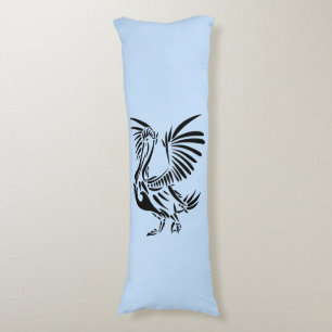 Coussins Longs Art Pélican Tribal sur Bleu