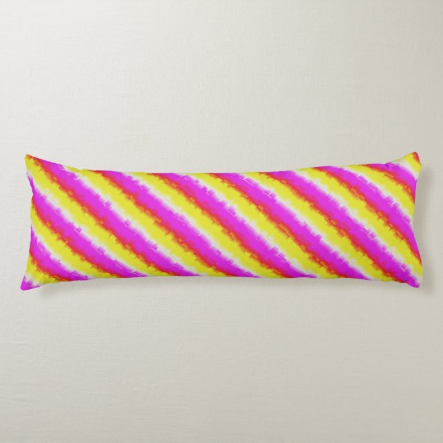 Coussins Longs Artdeco rose Jaune Artdeco Arc-en-ciel rayures (Devant)