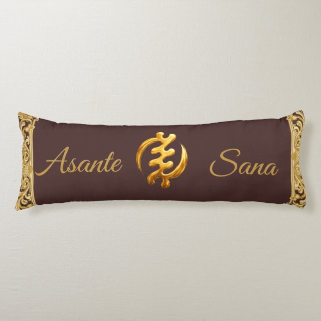 Coussins Longs Asante Sana "Gye Nyame" Espresso Adinkra Heritage  (Devant)
