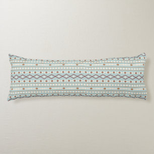Coussins Longs Aztec Formes Motif Rusts Crème Turquoise-Bleu