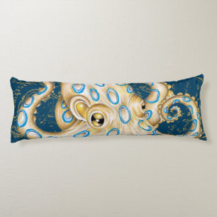 Coussins Longs Bague bleue Octopus Indigo Carte Vintage Nautique