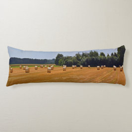 Coussins Longs Balles de paille en champ