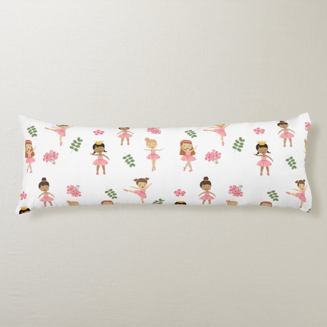 Coussins Longs Ballet Pink Ballerinas Motif dansant (Devant)