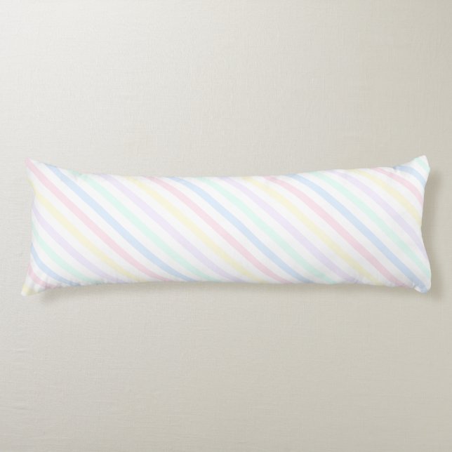 Coussins Longs Bandes de bonbons Pastel Diagonal (Devant)
