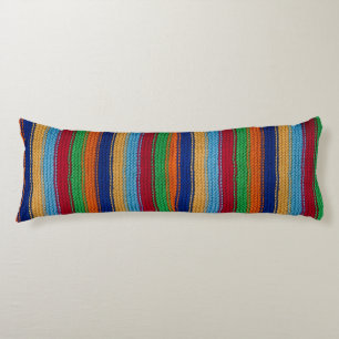 Coussins Longs Bandes tricotées colorées