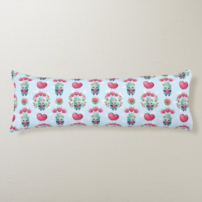 Coussins Longs Beau Floral Mason Jar Hearts Motif (Devant)